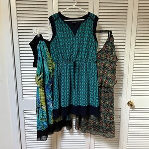 3 Enfocus Women's Sleeveless Poly Elastic Waist Dresses - all 14W